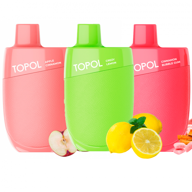 (М) Одноразовая электронная сигарета Topol 3500 - Жевательная резинка с корицей
